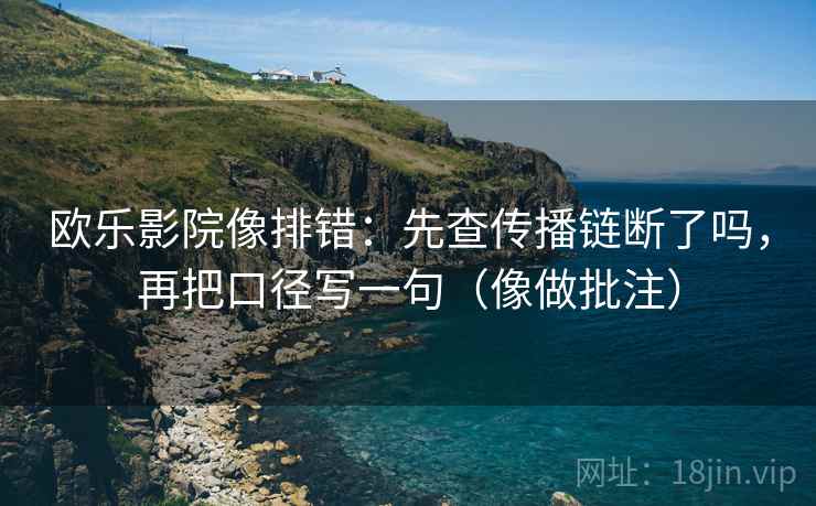 欧乐影院像排错：先查传播链断了吗，再把口径写一句（像做批注）