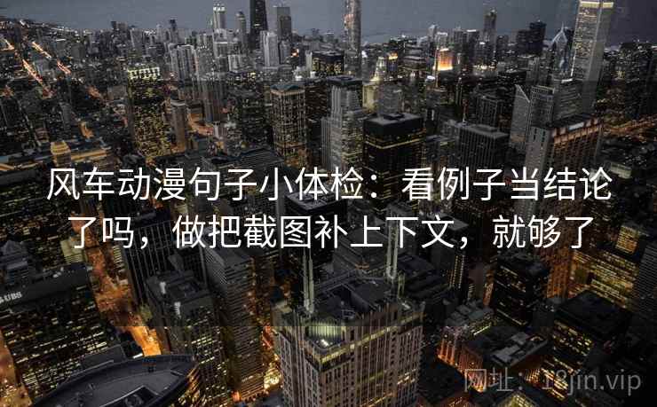 风车动漫句子小体检:看例子当结论了吗,做把截图补上下文,就够了