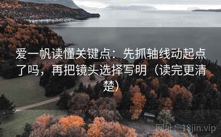 爱一帆读懂关键点:先抓轴线动起点了吗,再把镜头选择写明(读完更清楚) 第2张 爱一帆读懂关键点:先抓轴线动起点了吗,再把镜头选择写明(读完更清楚) 第2张